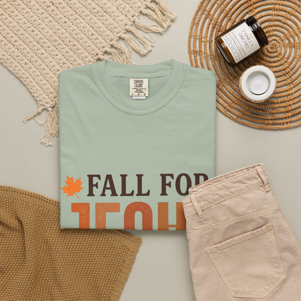 Fall for Jesus He Never Leaves Christian T-Shirt