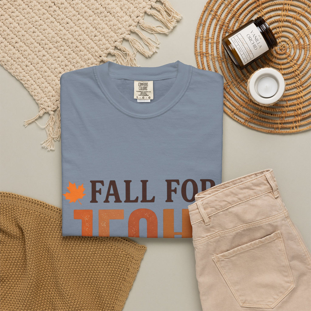Fall for Jesus He Never Leaves Christian T-Shirt