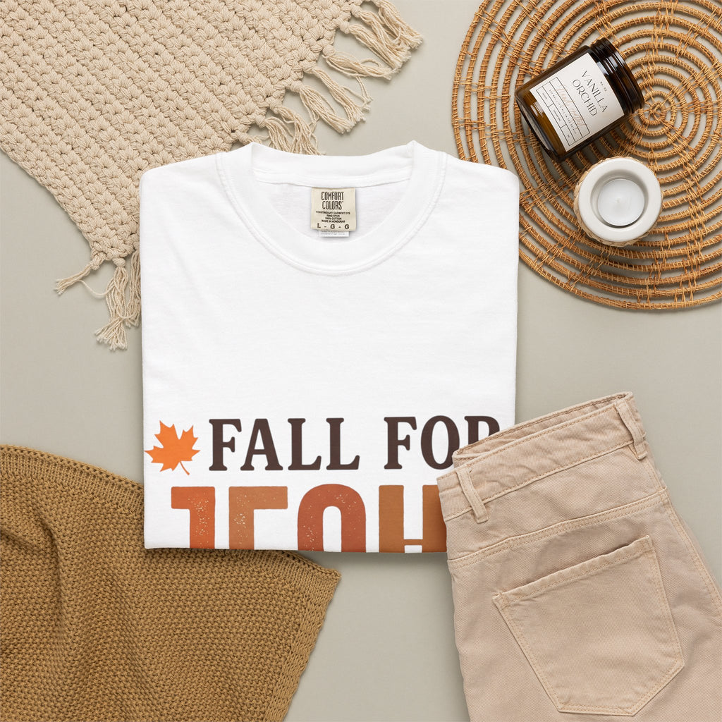 Fall for Jesus He Never Leaves Christian T-Shirt