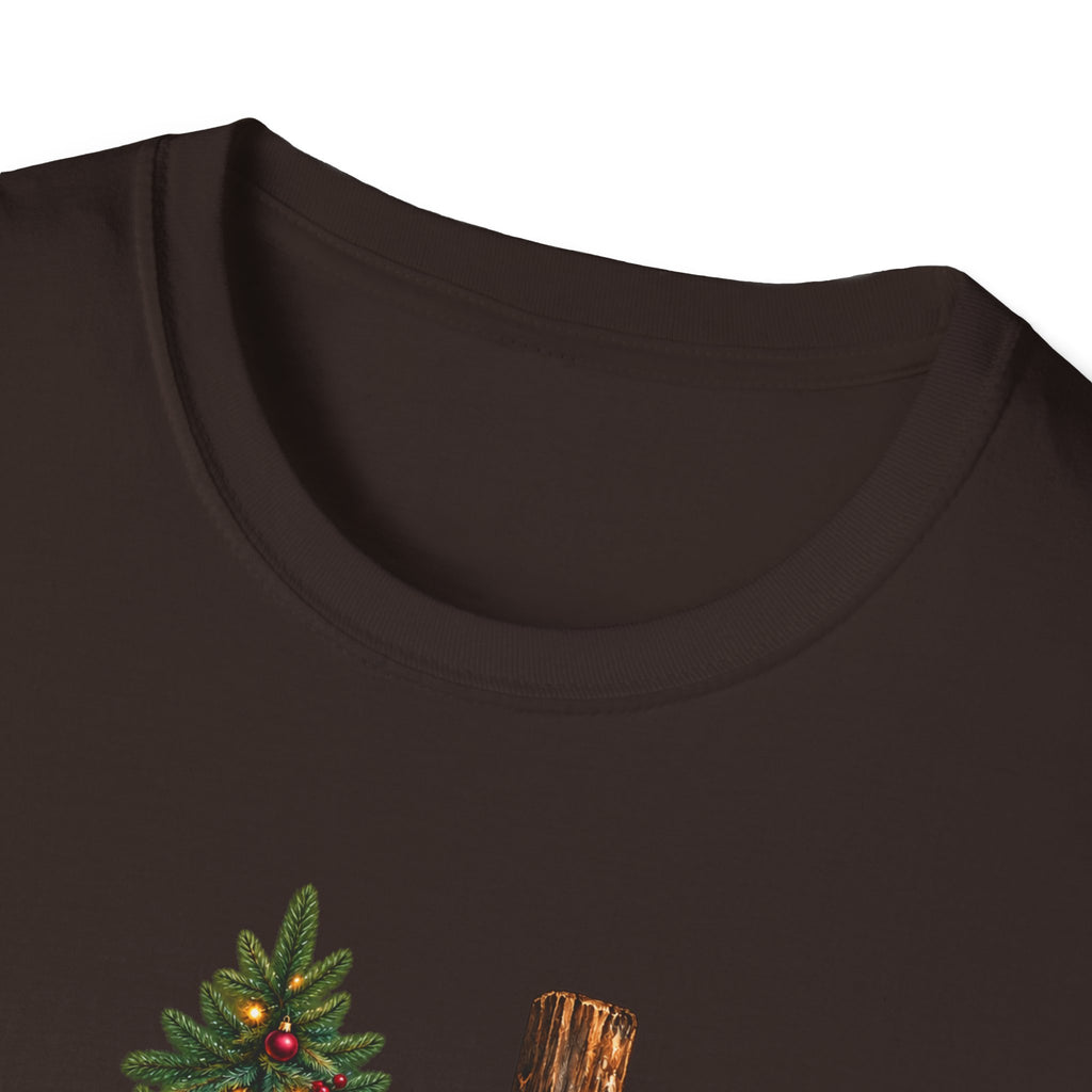 Christian Christmas T-Shirt - "Jesus Is The Reason For The Season" Cross & Tree Tee