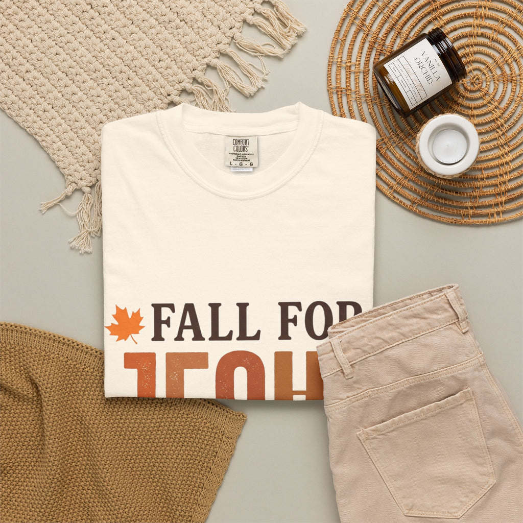 Fall for Jesus He Never Leaves Christian T-Shirt