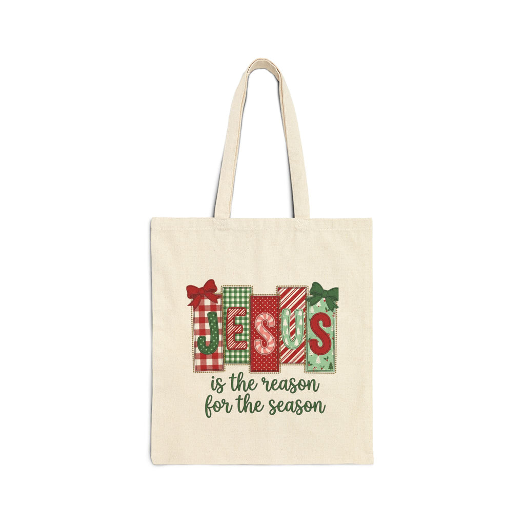 Christmas Jesus Tote Bag — "Jesus Is the Reason for the Season" Canvas Shopper