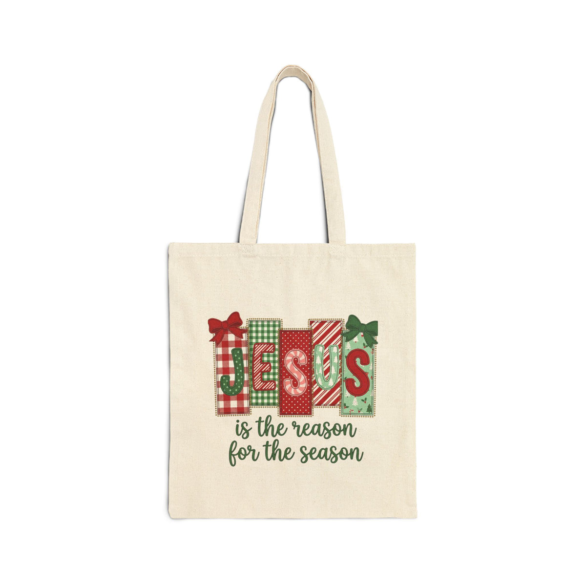 Christmas Jesus Tote Bag — "Jesus Is the Reason for the Season" Canvas Shopper