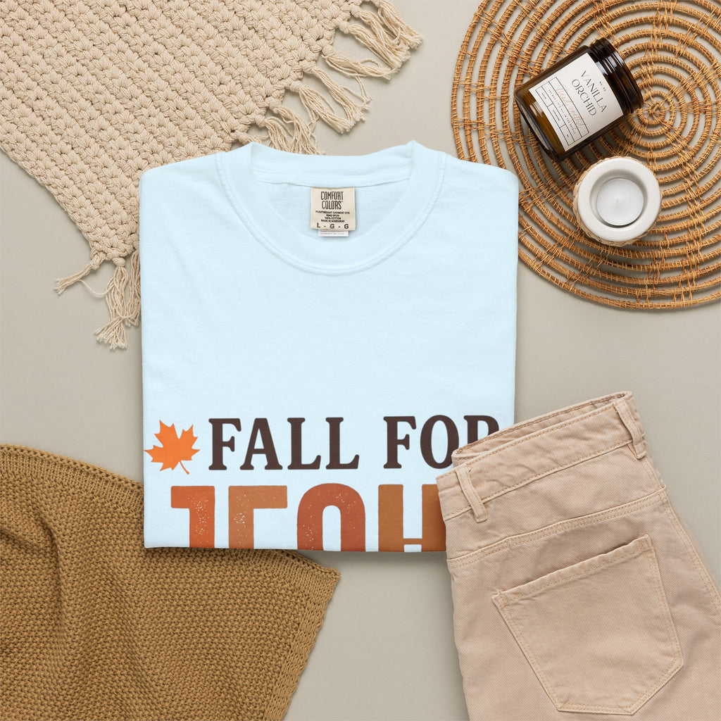 Fall for Jesus He Never Leaves Christian T-Shirt