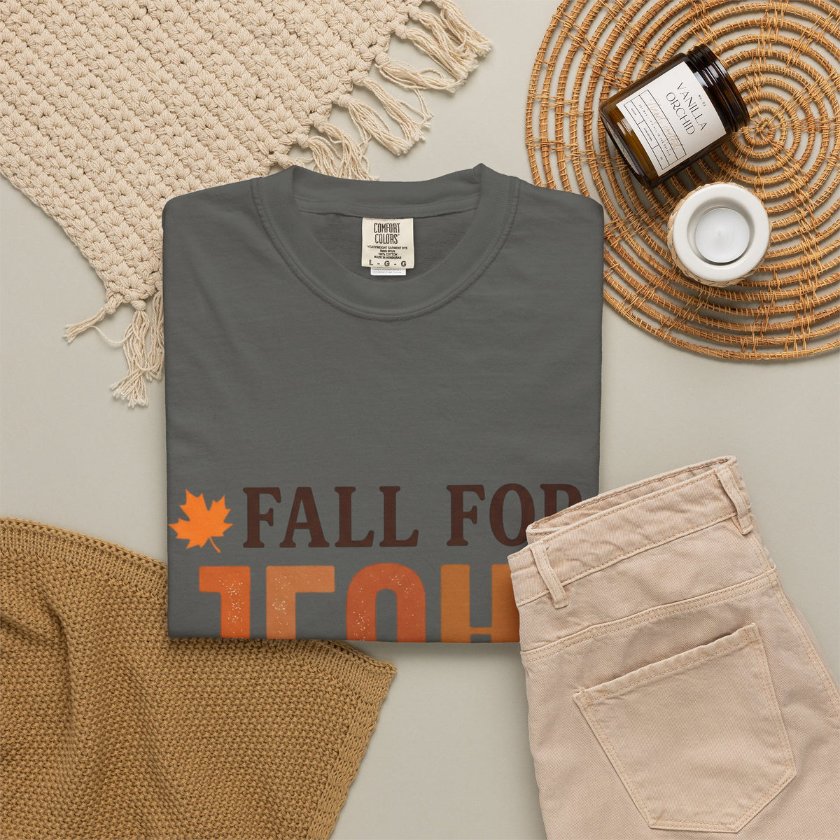 Fall for Jesus He Never Leaves Christian T-Shirt